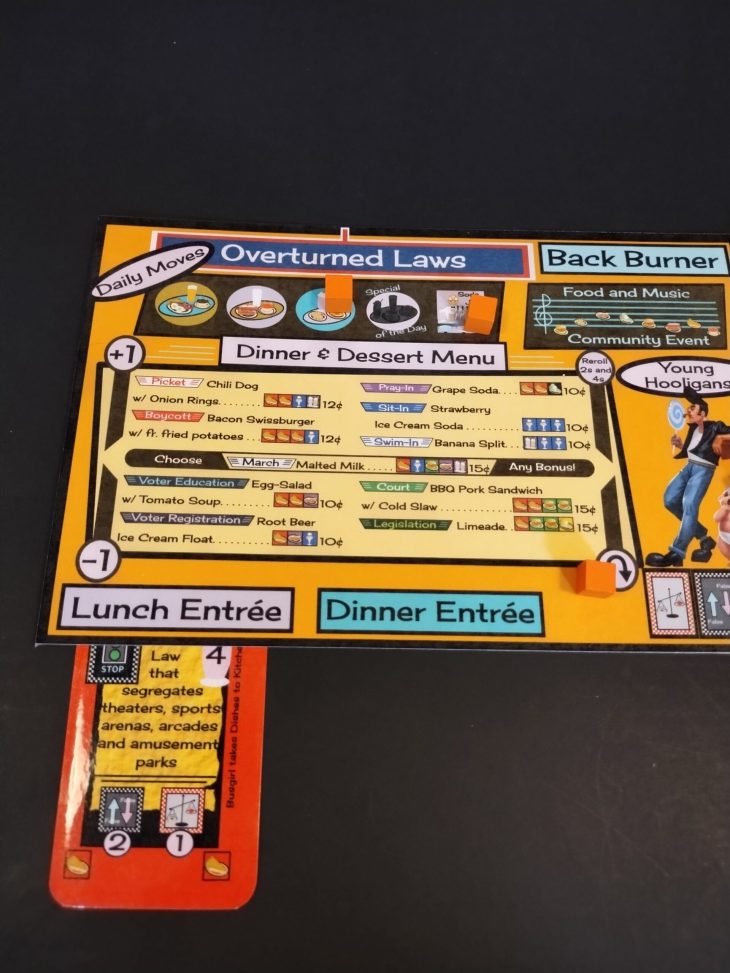 the Lunch card moves back to the Lunch Entree