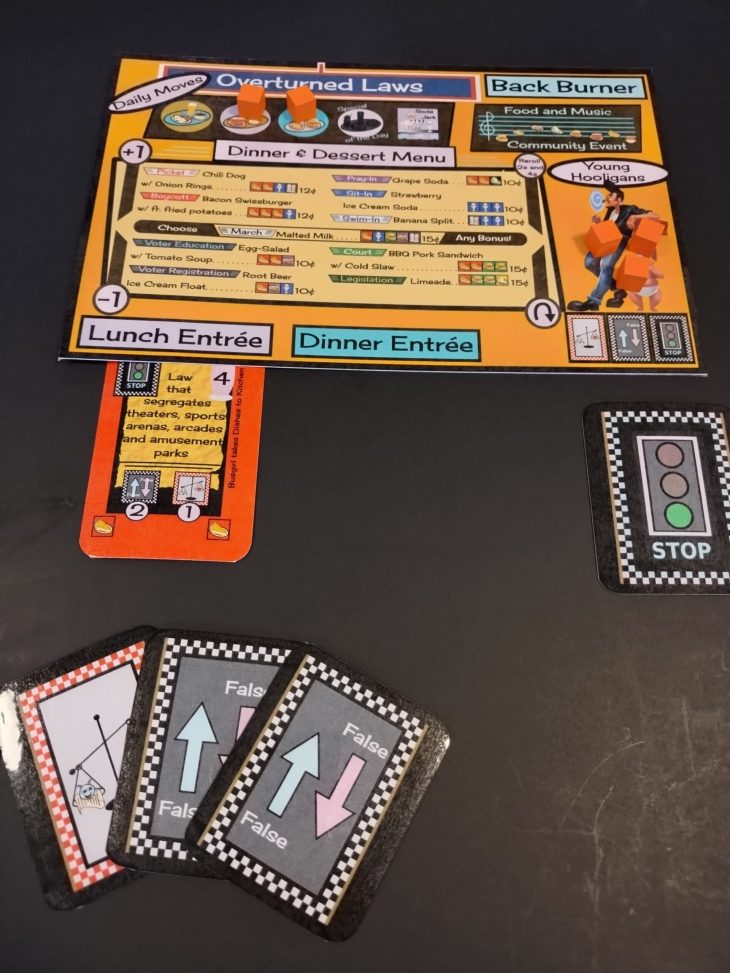 When combined with the player's starting cards, the player has the required kind and number of Breakfast cards to acquire the Lunch card on their Lunch move.